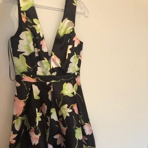 Floral Mid-Length Dress.